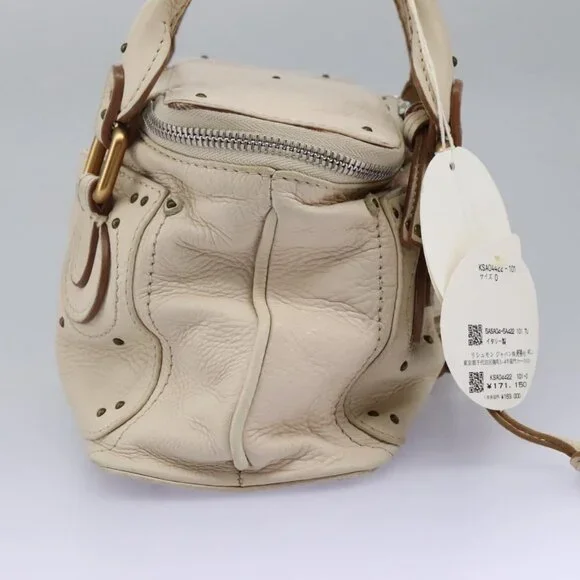 Chloe Paddington Hand Bag Leather Beige Silver - Picture 4 of 15